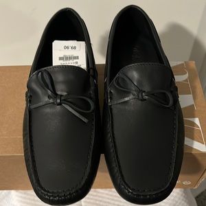 Zara men leather loafers, color black. Size 6 men. New with tags.